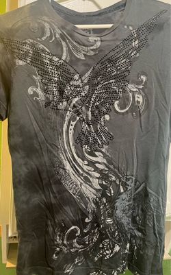 Vintage Heritage1981 Los Angeles Studded Graphic Print: Men's Black Cotton Tee M