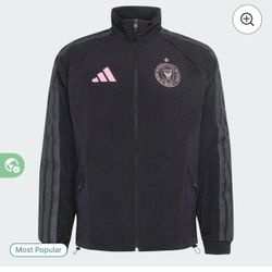 Men's Inter Miami CF adidas Black 2026 Anthem Raglan Full-Zip Jacket