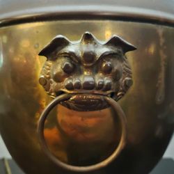 Vintage Brass Foo Dog Lamp 