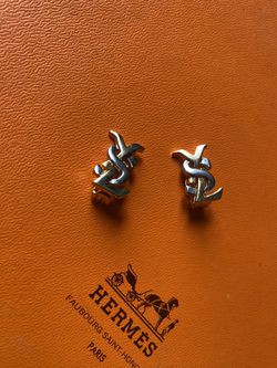 Gold Vintage  YVES SAINT LAURENT clip On Earrings 