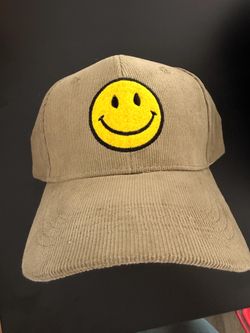 Corduroy Dad Hat with Smiley Face Patch