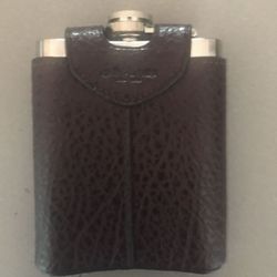 Coach Flask with Leather Holder