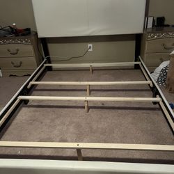 WHITE BED FRAME FOR SALE $80 OBO