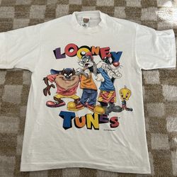 Vtg Vintage Looney Tunes Rap Bugs Bunny & Crew 1996 Single Stitch Shirt Sz Large
