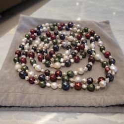 Long Single Strand Freshwater Pearl Necklace