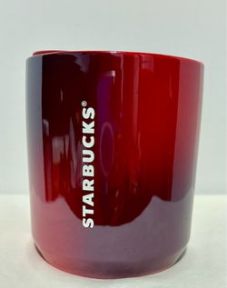 Starbucks Red Ombré Ceramic Tumbler w/ Lid 8 oz-Brand New