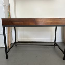 Beautiful Wood Desk With Metal Frame