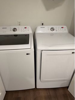 White Samsung Washer and Dryer