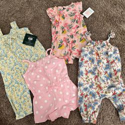 Baby Girl Rompers Sizes 0-3M And 3-6M