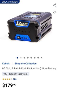 Kobalt 80 Volt Lithium Heavy Duty Battery 