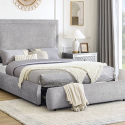 New Queen Size Bed With Storage And Mattress Free Delivery 