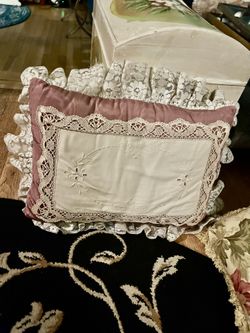 Lace Appliqué Throw Pillows (each sold sep)
