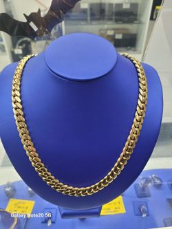 14KT 24" 10mm Gold Cuban Chain 224.8 Grams
