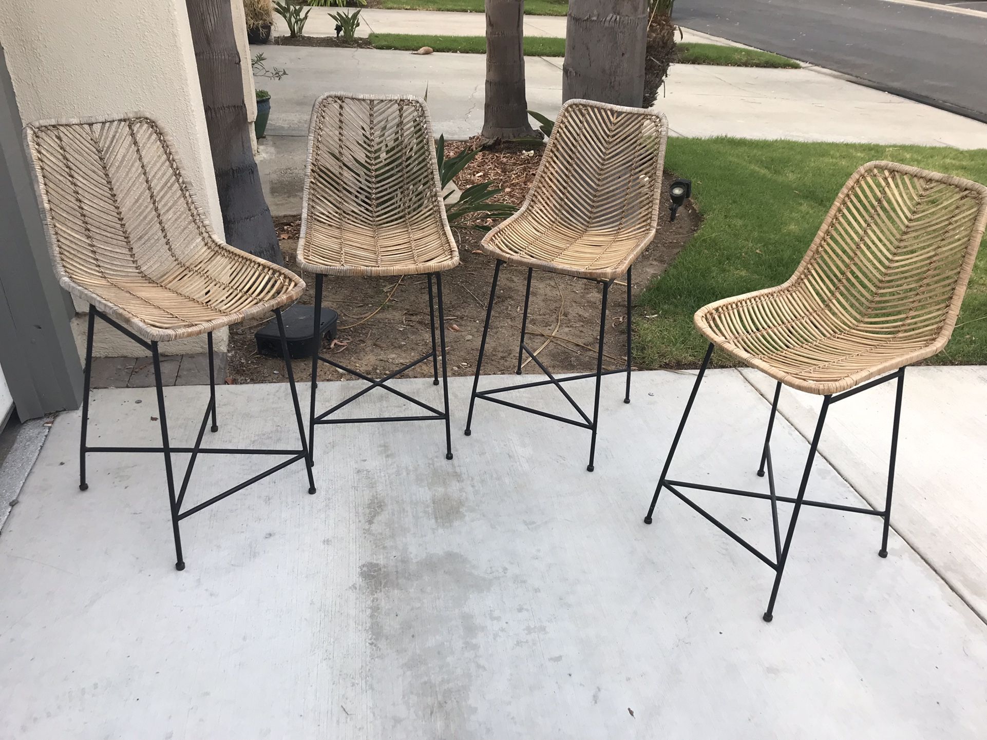 Manhattan Bar Stools Wicker Dining Chairs Rattan Boho Island Hawaiian