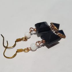 Black Triangle Earrings 