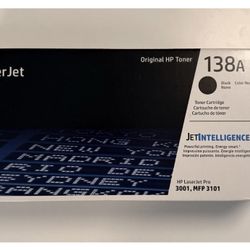 NEW HP 138A Black LaserJet Ink Toner Cartridge - Original W1380A