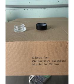 New in Box – 320 Premium Glass Jars with Matching Lids