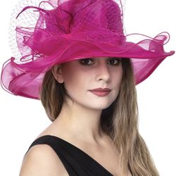 Women's Organza Church Kentucky Derby British Fascinator Bridal Tea Party hat