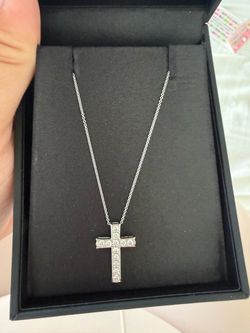 NEW Saks Fifth Avenue Diamond Cross Necklace