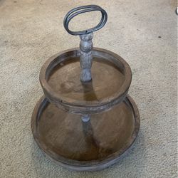  Rustic Farmhouse Style 2 Tier Centerpiece Stand 