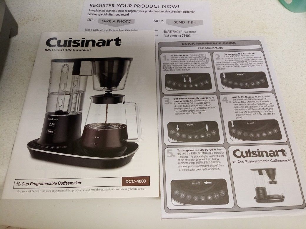 Cuisinart 12 cup coffee maker, programmable
