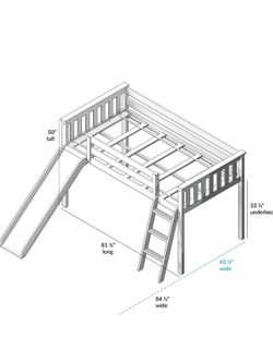 Max and Lily low loft bunk bed twin size