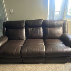 2 Year Old Leather Sofa and Love Seat Set