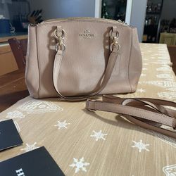 Light Pink Leather Coach Bag