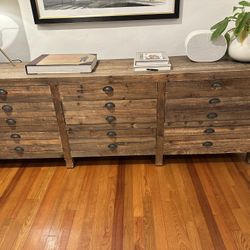 Restoration Hardware Printmaker's Reclaimed Wood Media Console (81")