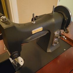 Antique White Brand (BLACK IN COLOR) Sewing Machine And Table With Drawers 