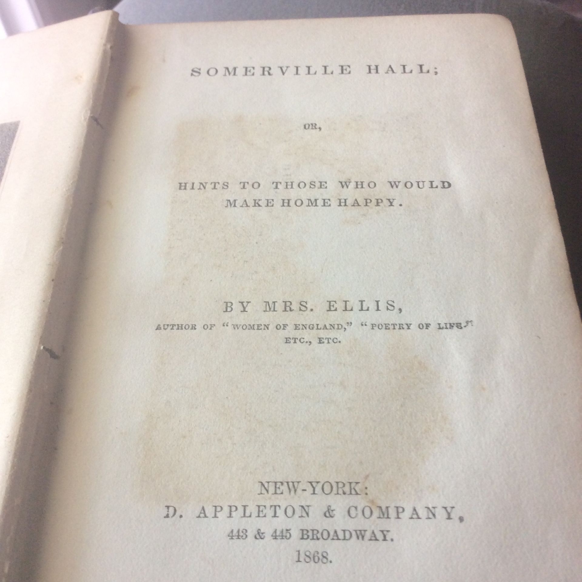 Somerville Hall ,  Hints To those Who Would Make Home Happy
