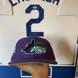 Tampa Bay Rays Purple w green Brim 1998 Patch 7 1/8 Size