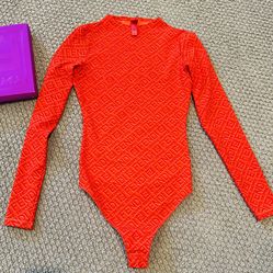 Fendi x Skims Mock Neck Long Sleeve Bodysuit