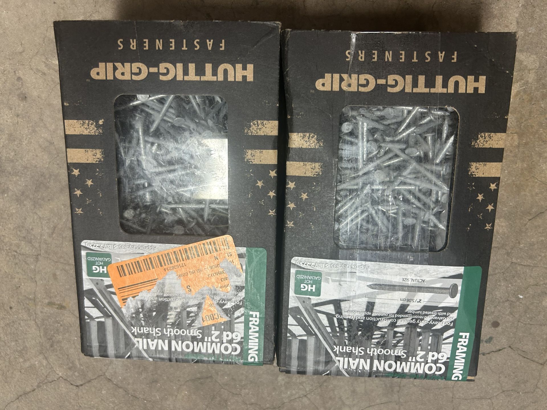 2- 5 Pound Boxes Of 6d 2inch Nails