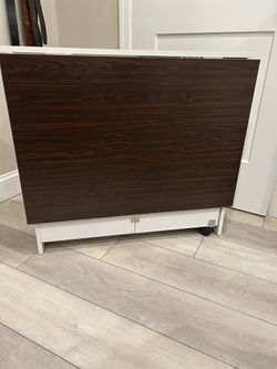 Folding Dining Table with 2 Tier Storages