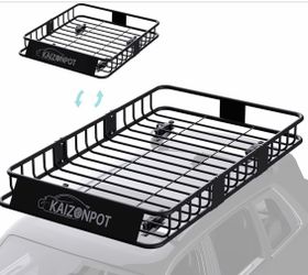 Roof Rack Cargo Basket 64"x 39"x 6" Roof Basket Universal Rooftop Cargo Rack Cargo Carrier for Top of Vehicle for SUV, Truck, & Car Top Luggage Holder