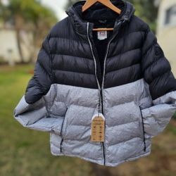 Men's Jacket XL Sherpa Black Gray