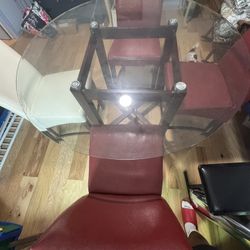 Glass Top tables with chairs