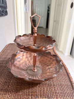 Vintage Gregori’s Solid Copper Two-Tier Serving Tray – Made in USA