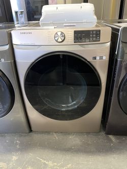 Samsung - 7.5 Cu. Ft. Electric Dryer with Steam Sanitize+ in Champagne