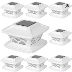 SOLAR POWERED FENCE POST CAP LIGHT 8PCS
