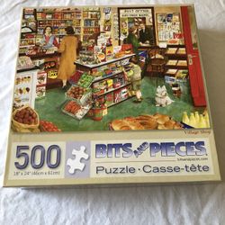 Bits And Pieces 500 Pc Puzzle “Village Shop” - Complete