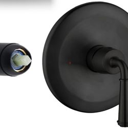Matte Black Shower Handle Valve, Single-Handle Bathroom Control Valve Kit Single Function Shower Mixer Valves