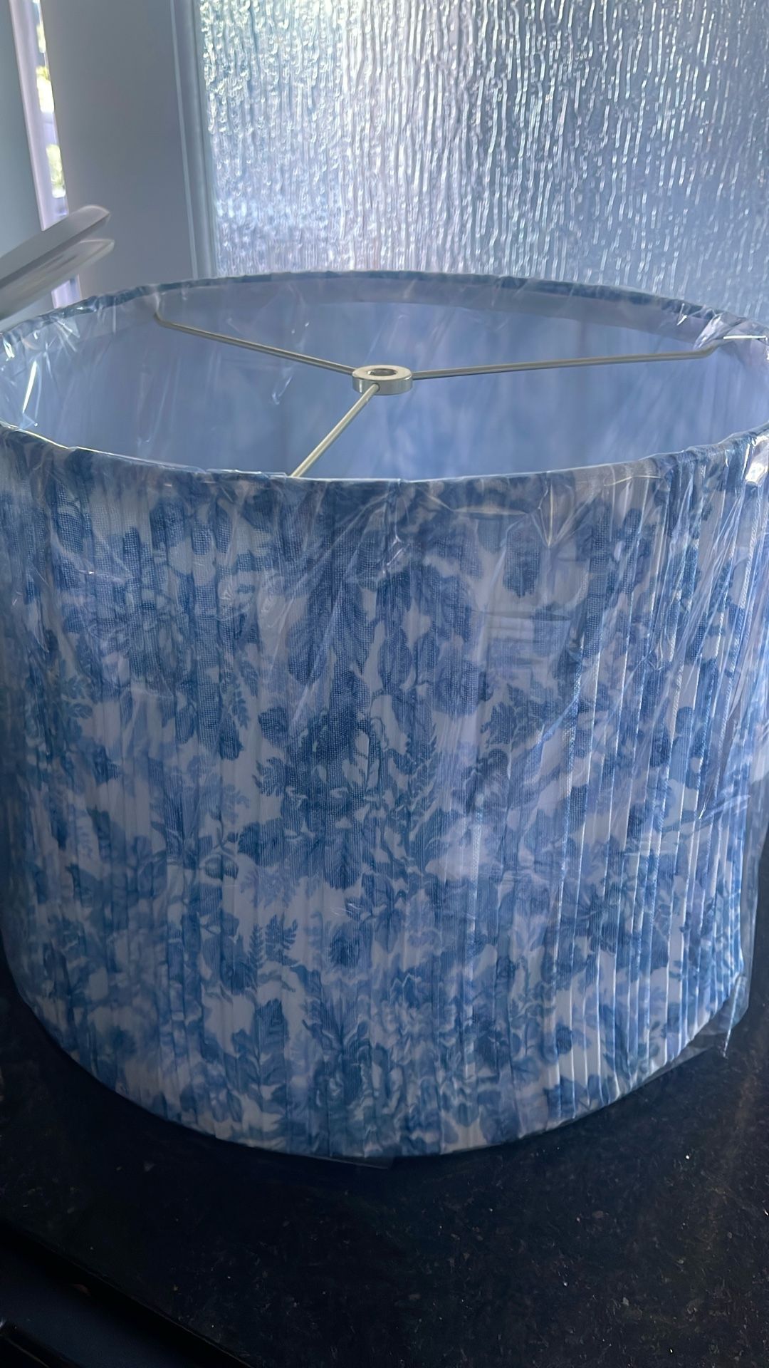 Blue And White Floral Lamp Shade - Brand New