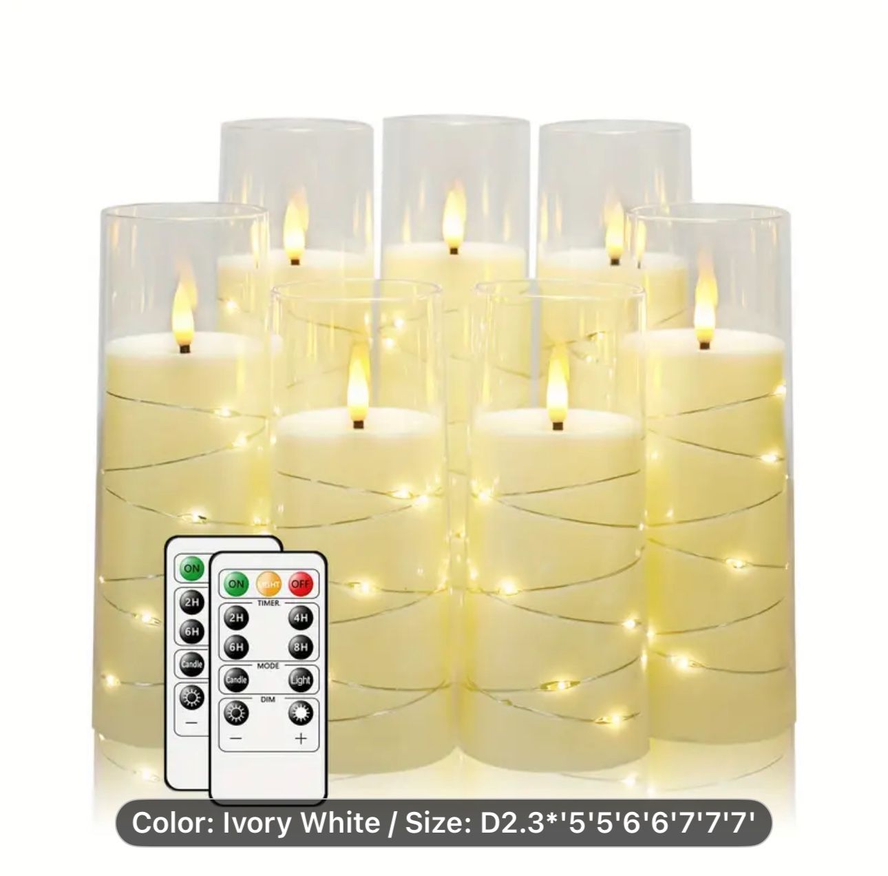 Flameless LED Candles - Set Of 7 (white)