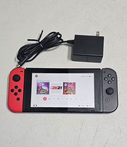 Nintendo Switch with Red and Gray Joy-Cons