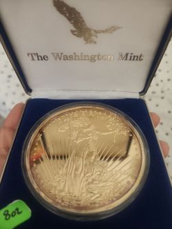1995Washington Mint Giant Half Pound .999 Silver Proof Golden Eagle 8 Troy Oz