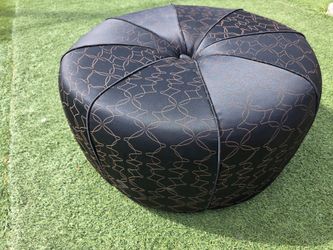 Round Rolling Fabric Ottoman / Pouf Accent Stool