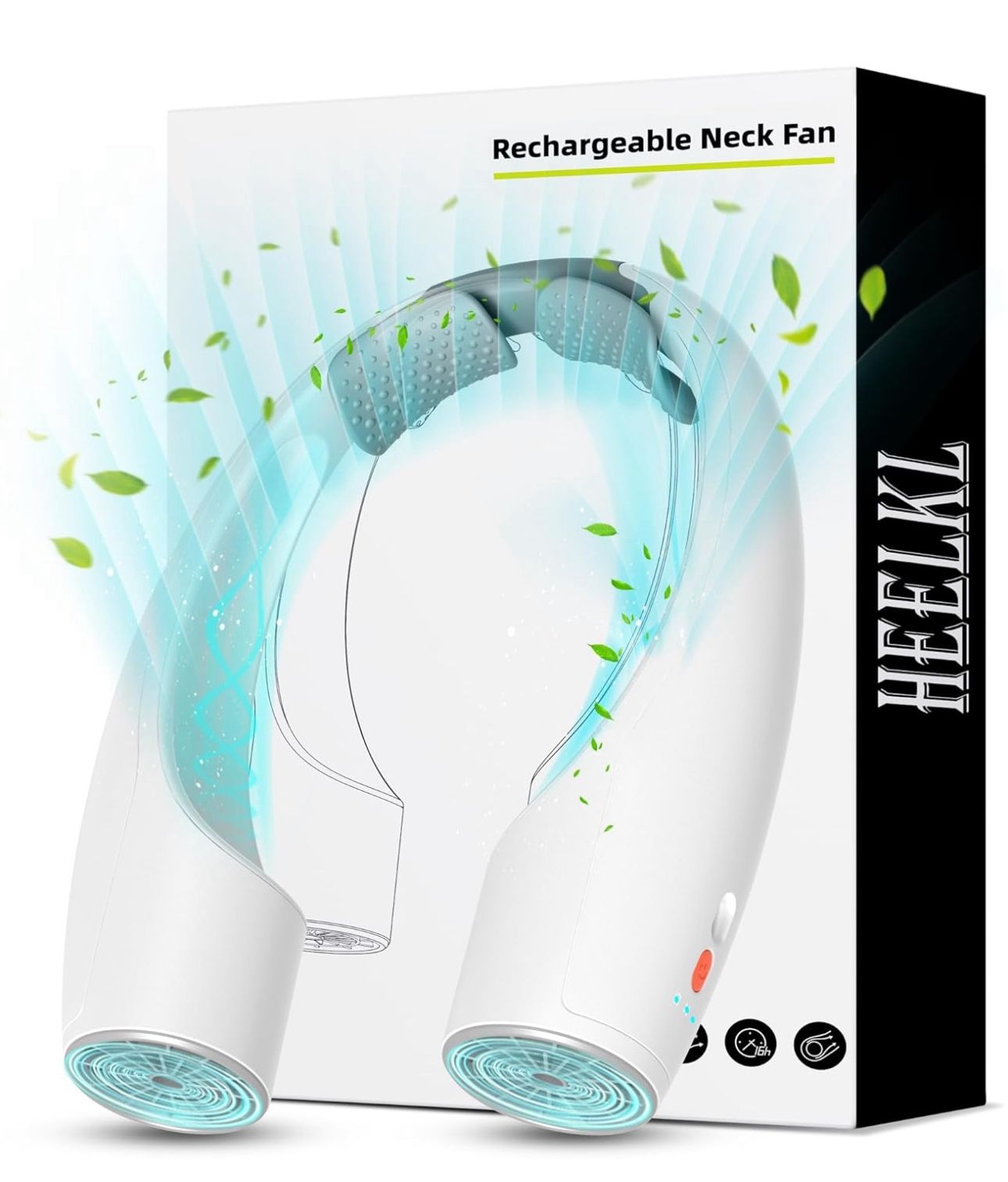 AI Neck Fan, 4 Speeds Adjustable Portable Personal Fan Rechargeable, 4000 mAh Battery Faster Cooling Wearable Fan, Ultra Quiet for Home, Office, Trav