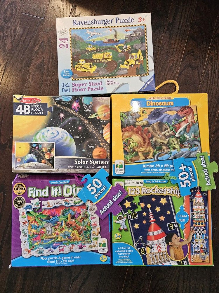 5 Super Sized Children's Floor Puzzles